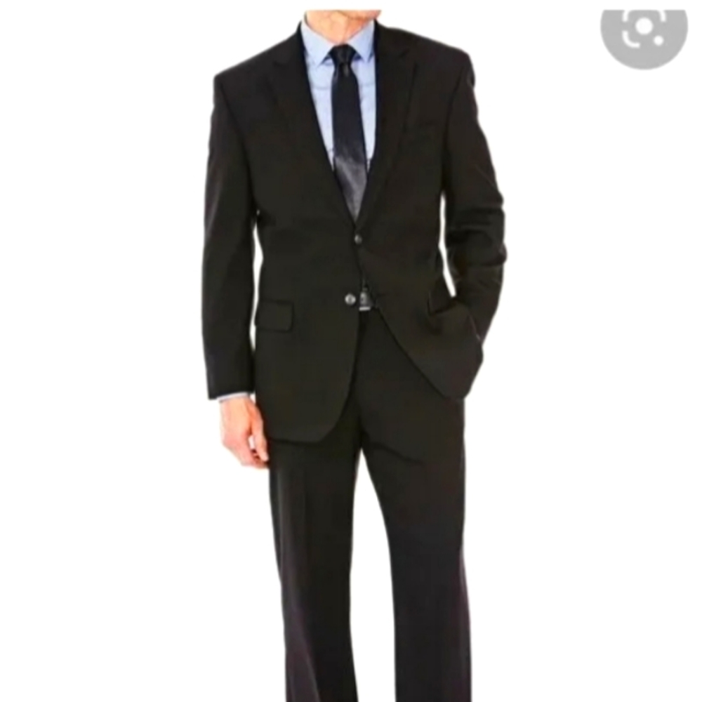 Haggar "Suit Up System" Herringbone  Stripe 2 Pcs Suits (GRAY)